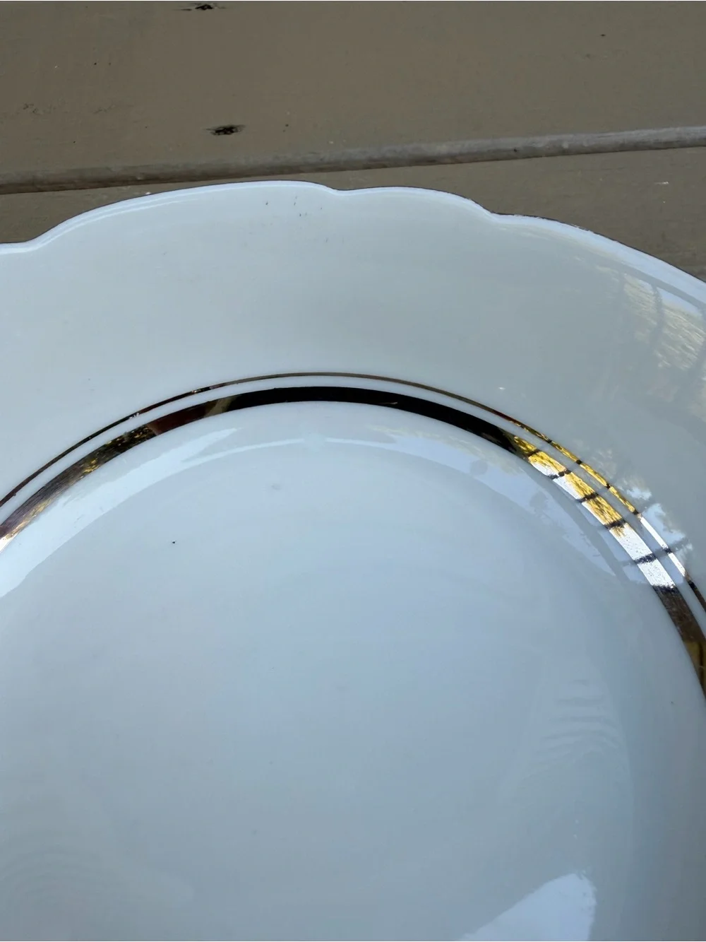 2 X Cmielow Porcelain Scalloped Rim Fruit Bowls with Silver Trim made in Poland